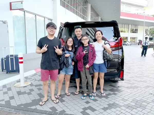 Happy charter customer with our MPV